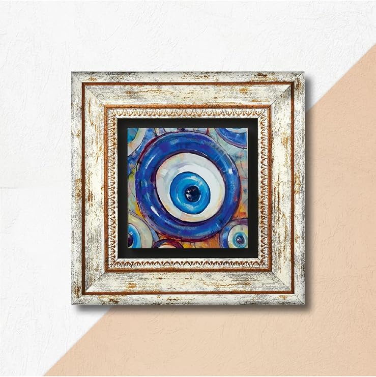 Pinecone Stone Nazar Taş Duvar Tablosu - Çerçeveli Taş Tablo - Dekoratif Duvar Sanatı - Modern Ev ve Ofis Duvar Dekoru T1-340