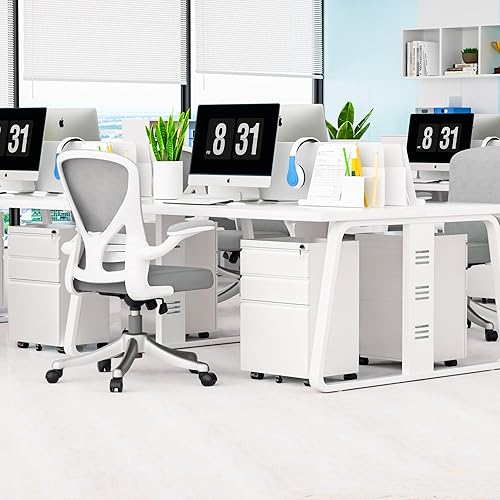 Miniatura 25 de Bonusall Archivador vertical con cerradura de 3 cajones de bloqueo vertical, archivador de oficina de metal, organizador horizontal con estante 10