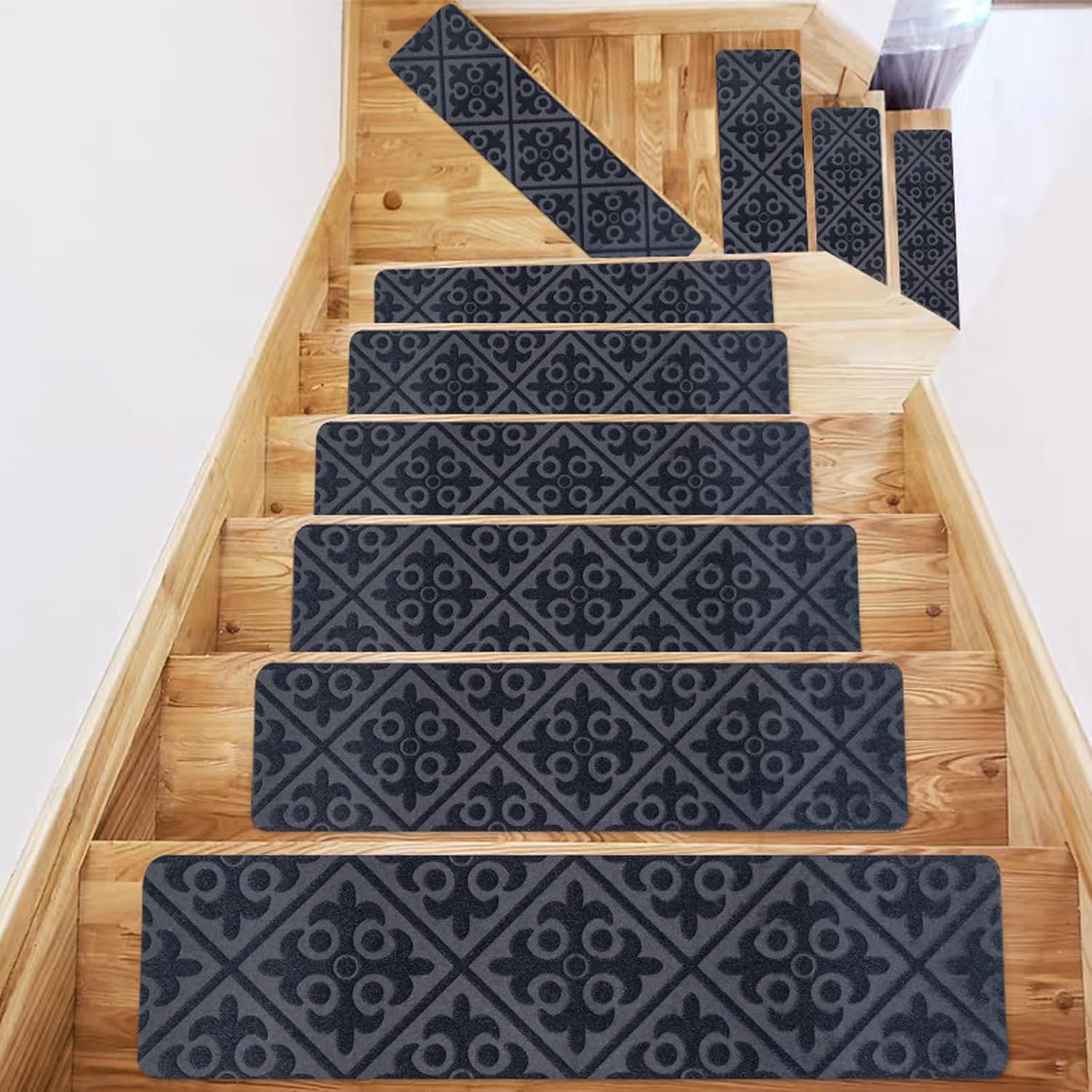 SaiDuoDuo Carpet Stair Treads, NonSlip Stair Carpet Pads, Self