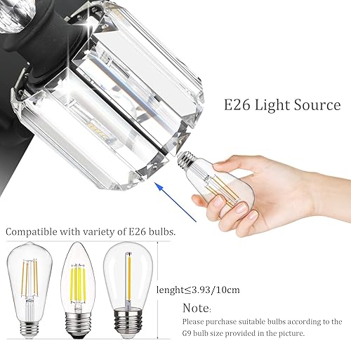 Miniatura 5 de Ralbay Luces de baño de cristal negro con 3 luces de cristal para tocador de baño, lámparas sobre espejo, modernas luces de pared de baño negro mate