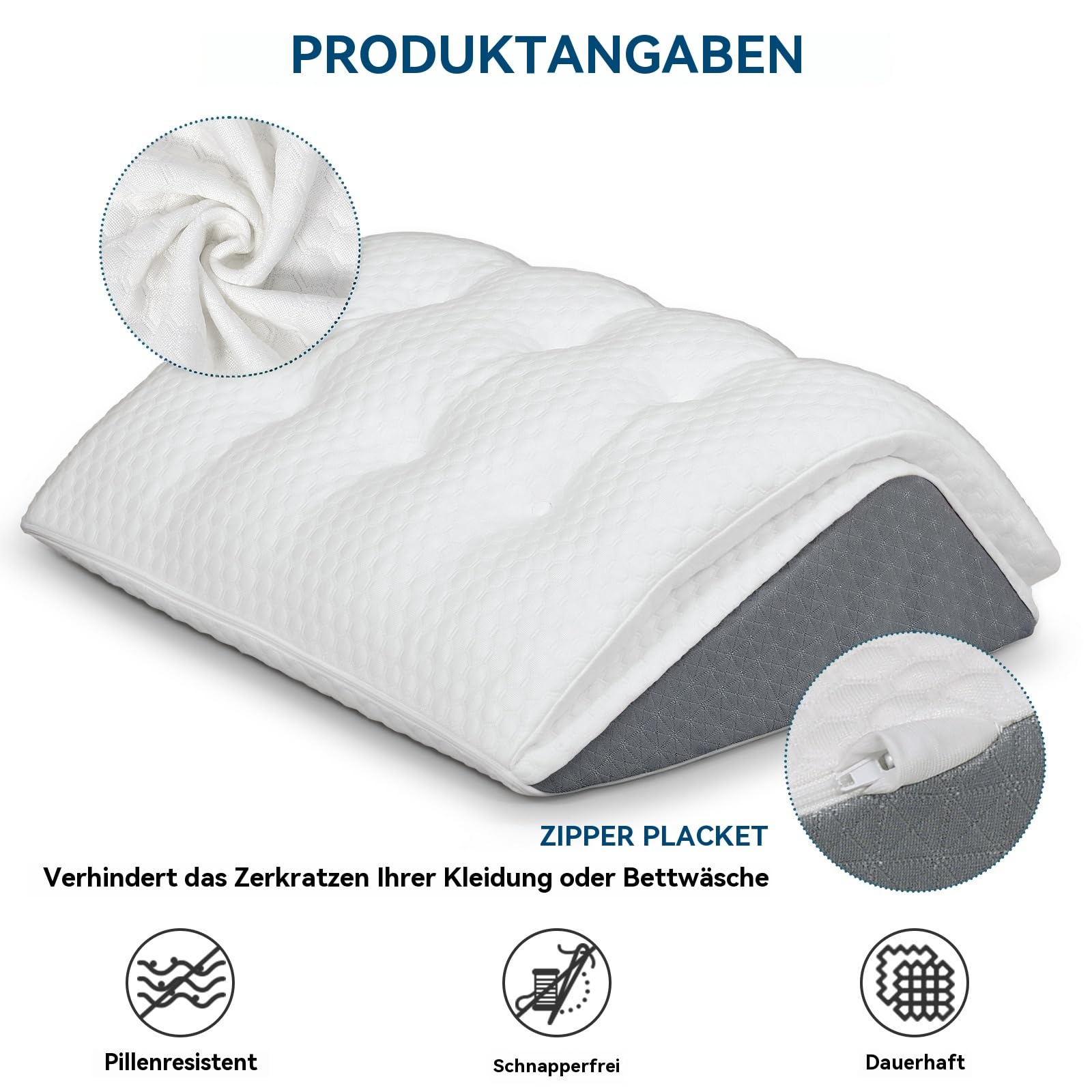 Shinnwa Memory Schaum Venenkissen, Umwandelbares Kniekissen zum Rückenschlafen, Dual-Layer Design Beinkissen für Beine nach der Operation, Kniestütze, Beinerhöhung