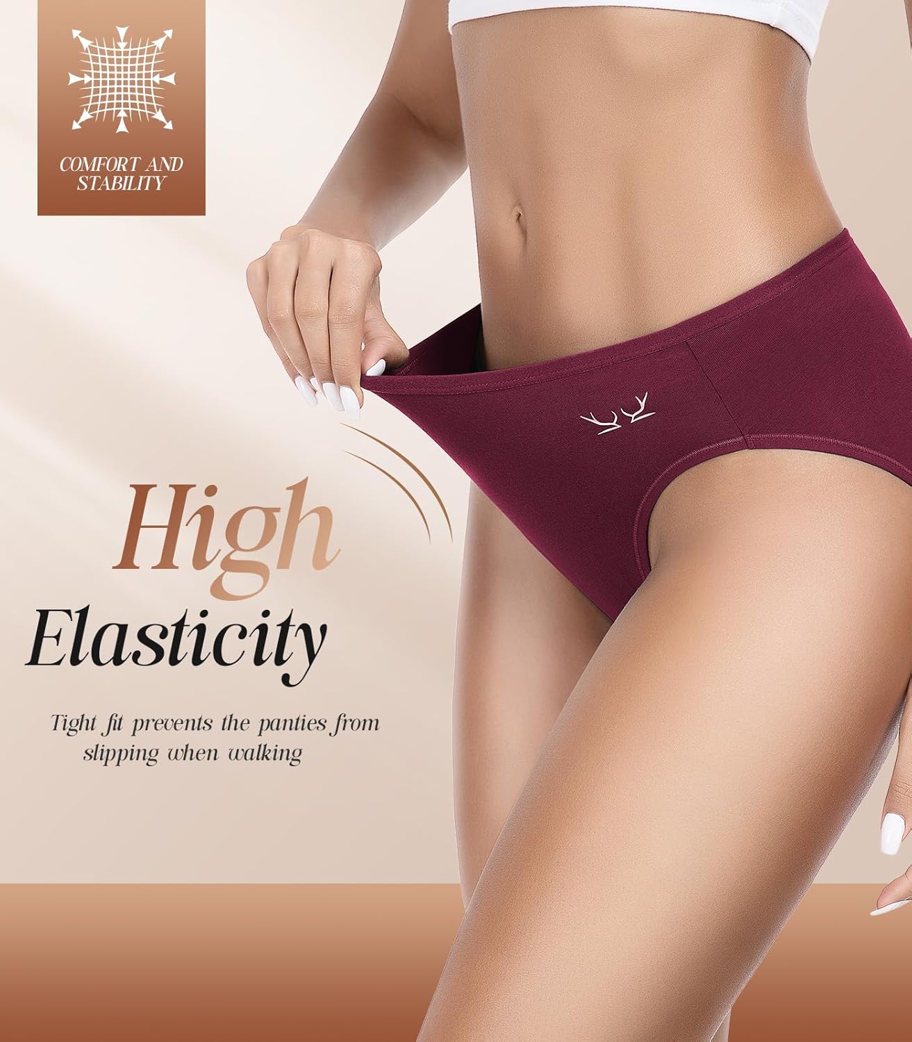 Benirap Womens Underwear Soft Cotton Hipster Panties Breathable Briefs 5 or 6 Pack - Image 3