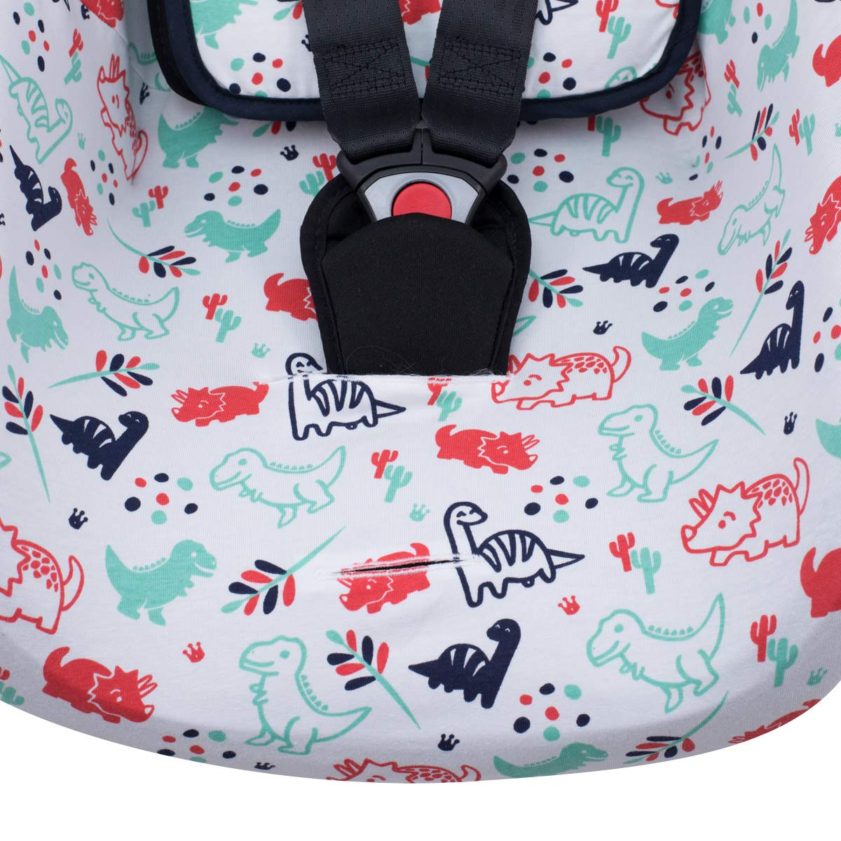 JYOKO KIDS Funda de Algodón para silla de coche Compatible con Peg Perego Primo Viaggio, Uppababy Mesa GO (Dino Party)