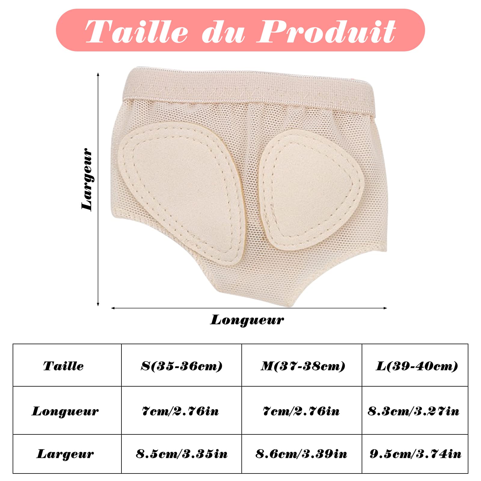 VEGCOO 3 Paires Coussinet Pied Antidérapant Strings Pied Ballet Dance Orteils Pad Danse Coussinets Avant-Pied Coussinets Métatarsiens String Pied pour Danse Coussin de Pieds(L)