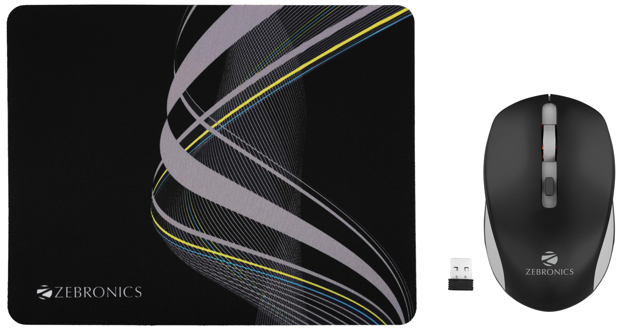 ZEBRONICS Combo MSP-X1 Mouse Pad, for Speed and Precision Operation,Roll and Go,Optimised for All Mouse Sensors, Anti Slip Rubber Base, Surface of 232 x 182 mm Zeb-Jaguar Wireless Mouse-image-3