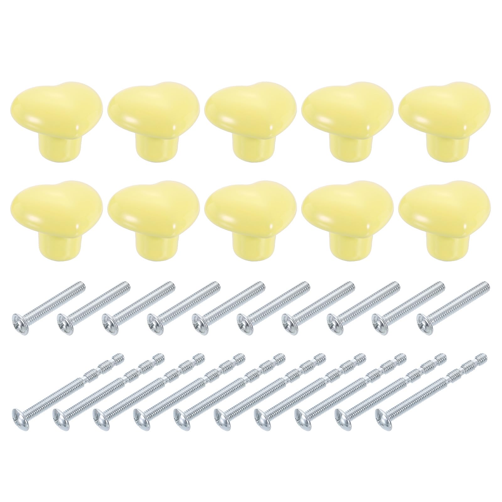 Boutons de meuble céramique jaune pour commode de chambre et placard d'enfant