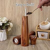 Vista 5 de Paquete de 2 Molinillos de Sal y Pimienta de Madera de Acacia de 10 Pulgadas, Molinos Manuales de Sal y Pimienta, Molinillo de Sal Rellenable