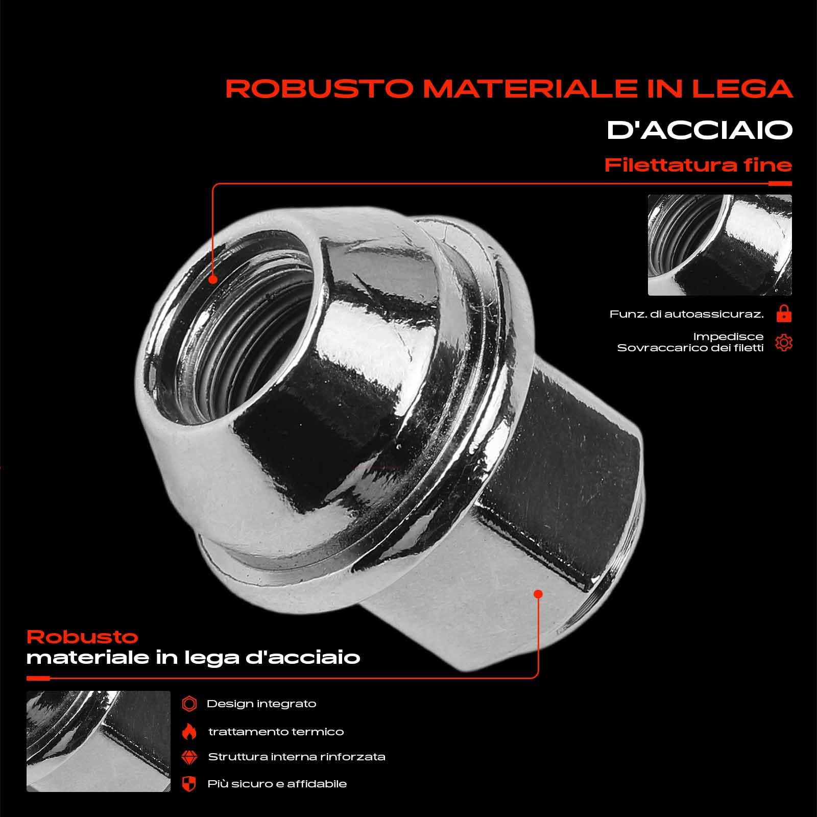 Frankberg Dadi per ruote Viti per ruote Bulloni per ruote Compatibile con Fiesta VI CB1 CCN K.u.g.a II DM2 EcoSport Focus III Turnier Fiesta VII HF HJ Replace# ACPA1012DXA