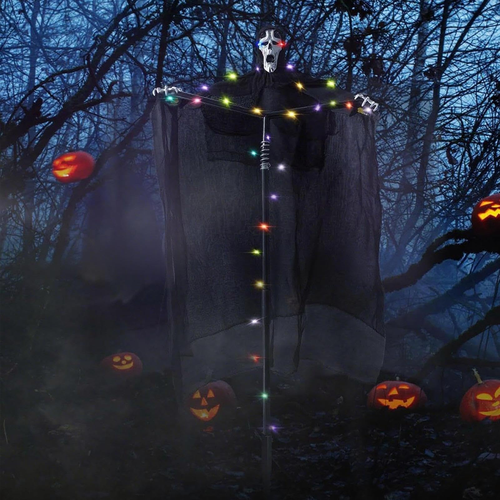 Zewnętrzne Dekoracje Halloween Dekoracja Ducha Strach Na Wróble Na Zewnątrz | Duże Odporne na Pogodę Rekwizyty Sceniczne Ozdoby do Trawnika, Ogrodu, Werandy, Nawiedzonego Domu i Cmentarza