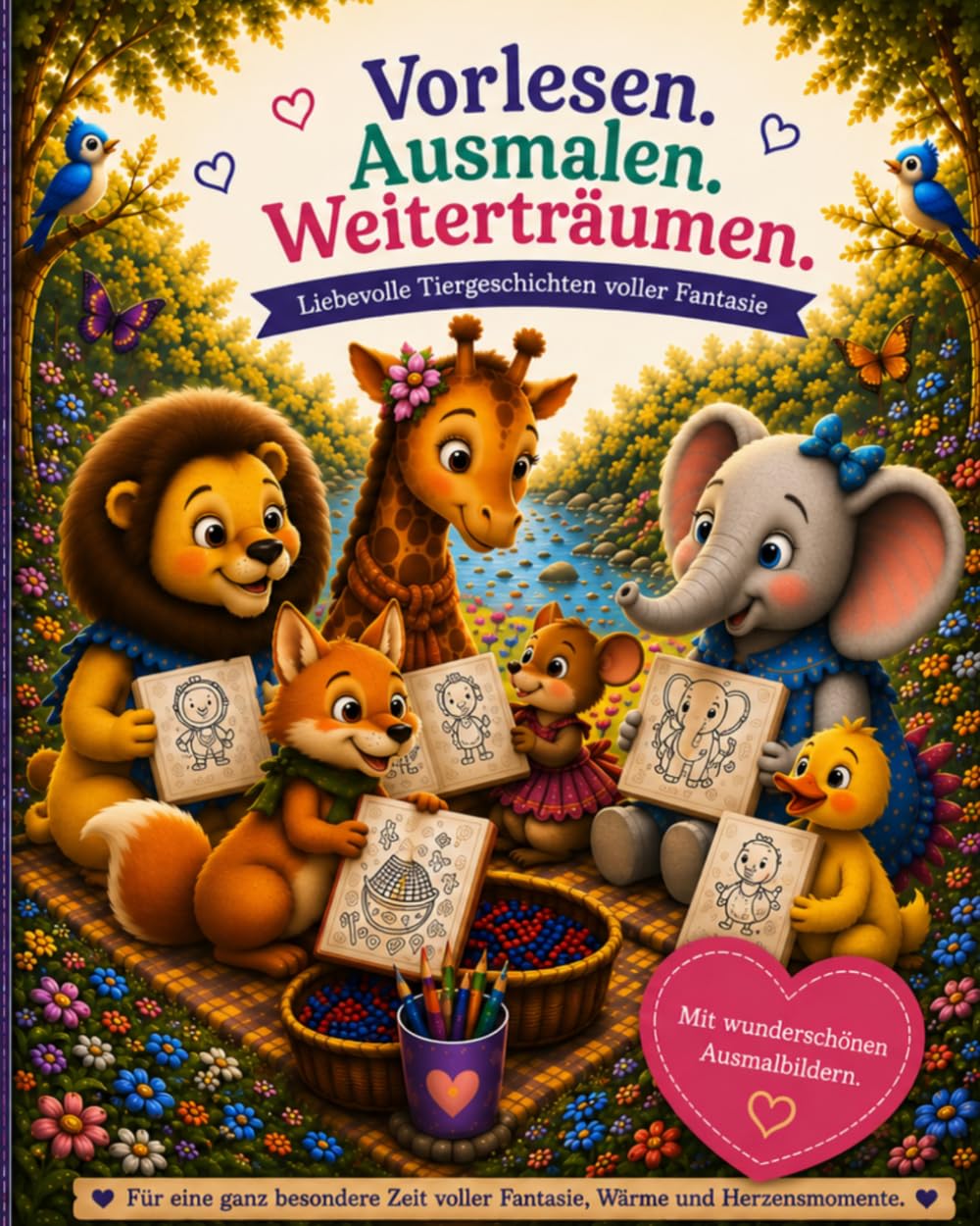 Vorlesen. Ausmalen. Weiterträumen.: Liebevolle Tiergeschichten voller Fantasie.