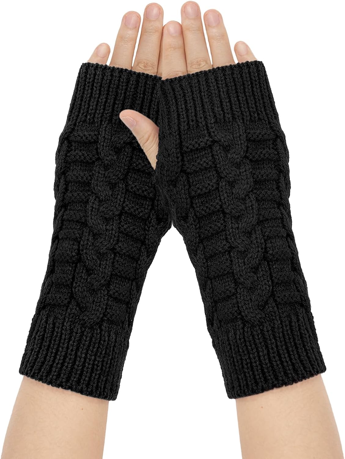 YAMEIZE Y2K Fingerless Knitted Gloves for - Women Men Autumn Winter Warm Knitted Gloves Outdoor Driving
