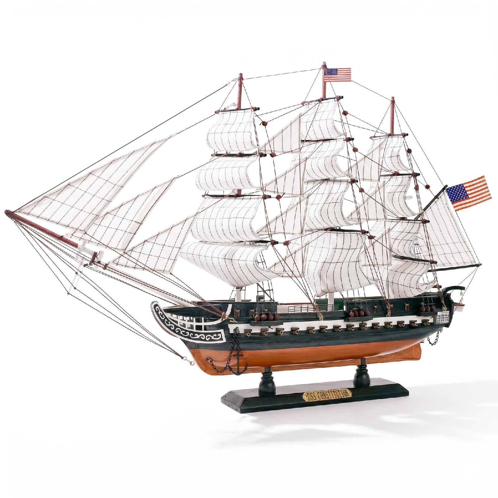 （地域限定）USS Constitution ヴィンテージハンドメイド　模型船 Amazon.com: NAUTIMALL USS Constitution Wooden Model Ship 27