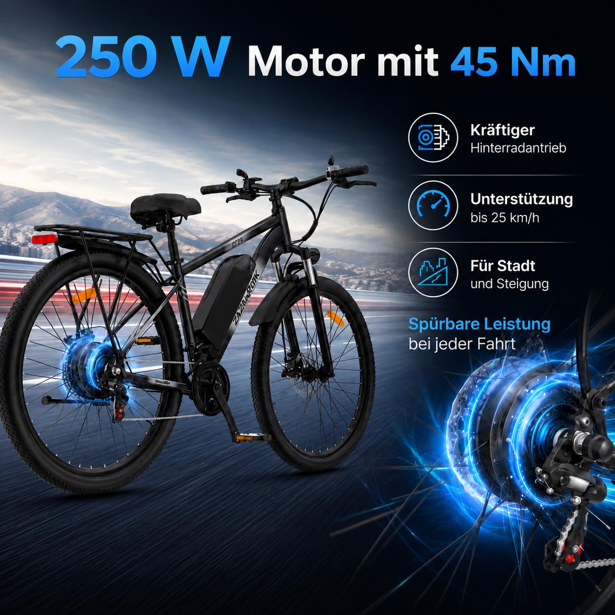 TIGUOWISH C29pro Vélo Électrique Adulte,Batterie Amovible 48V15/18.6Ah,Moteur Tout-Terrain,VTT 21 Vitesses,Frein à Disque hydraulique,Écran LCD Intelligent