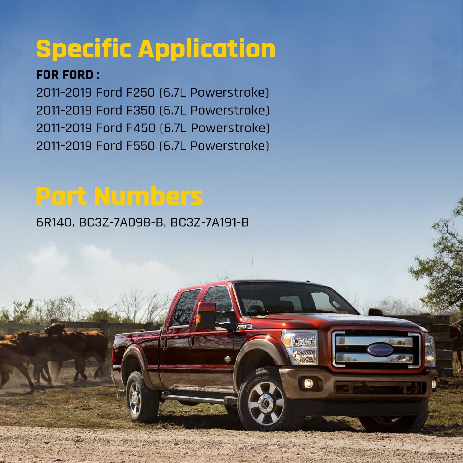 6R140 Automatic Transmission Filter Kit for 2011-2019 Ford F-250//F-350/F-450/F-550, Replaces BC3Z-7A098-B, BC3Z-7A191-B