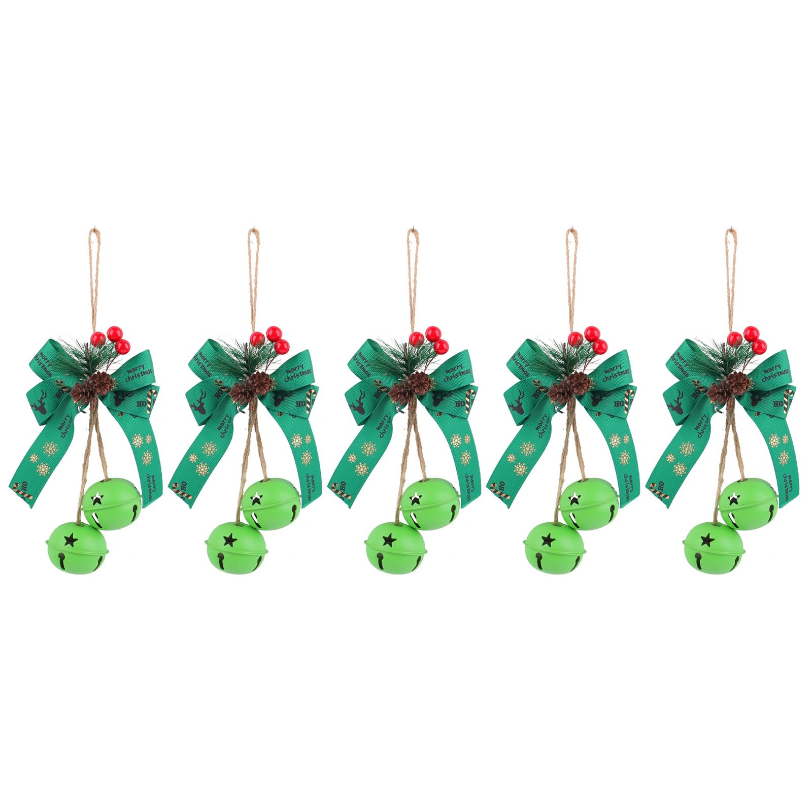 Tsophreniq Eye Catching Christmas Tree Accessory Elegant Bowknot Iron Bells Hanging Festival Ornament for Party Decors Sturdy Bells