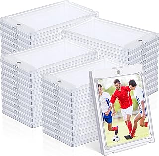 100ct Magnetic Card Holders for Trading Cards, 35pt Acrylic Card Protectors Baseball Card Display Case Fit for Sports Cards, MTG Cards, YUGIOH Cards, Standard Cards (Clear)
