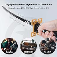 Vista 37 de Cold Blade Demon Katana - Réplica de anime de 41 pulgadas con cinturón y soporte, espada duradera perfecta para cosplay, espada Nichirin con diseño