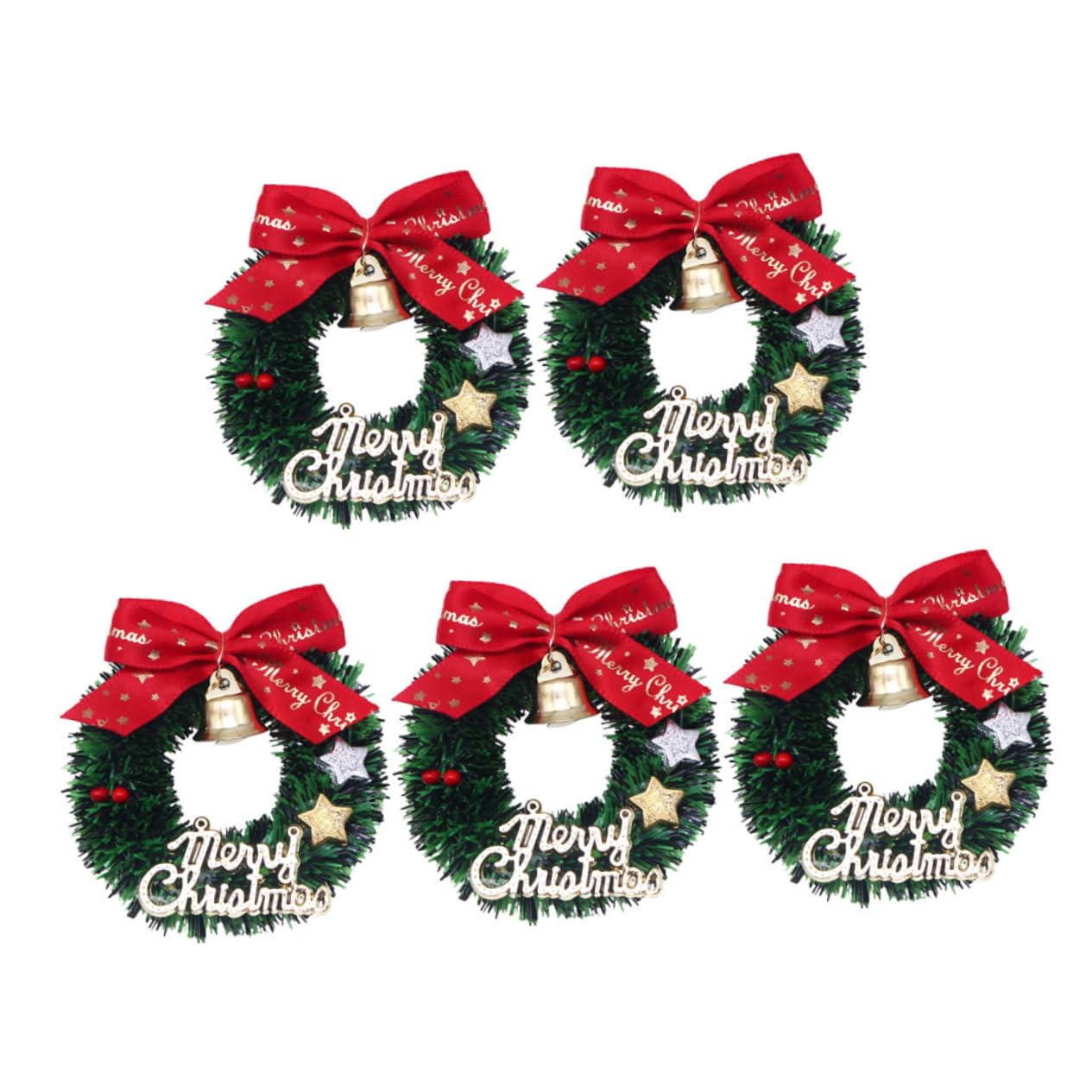 Amazon.co.jp: LABRIMP 5個 クリスマスリース 緑の草の花輪 ミニリース 