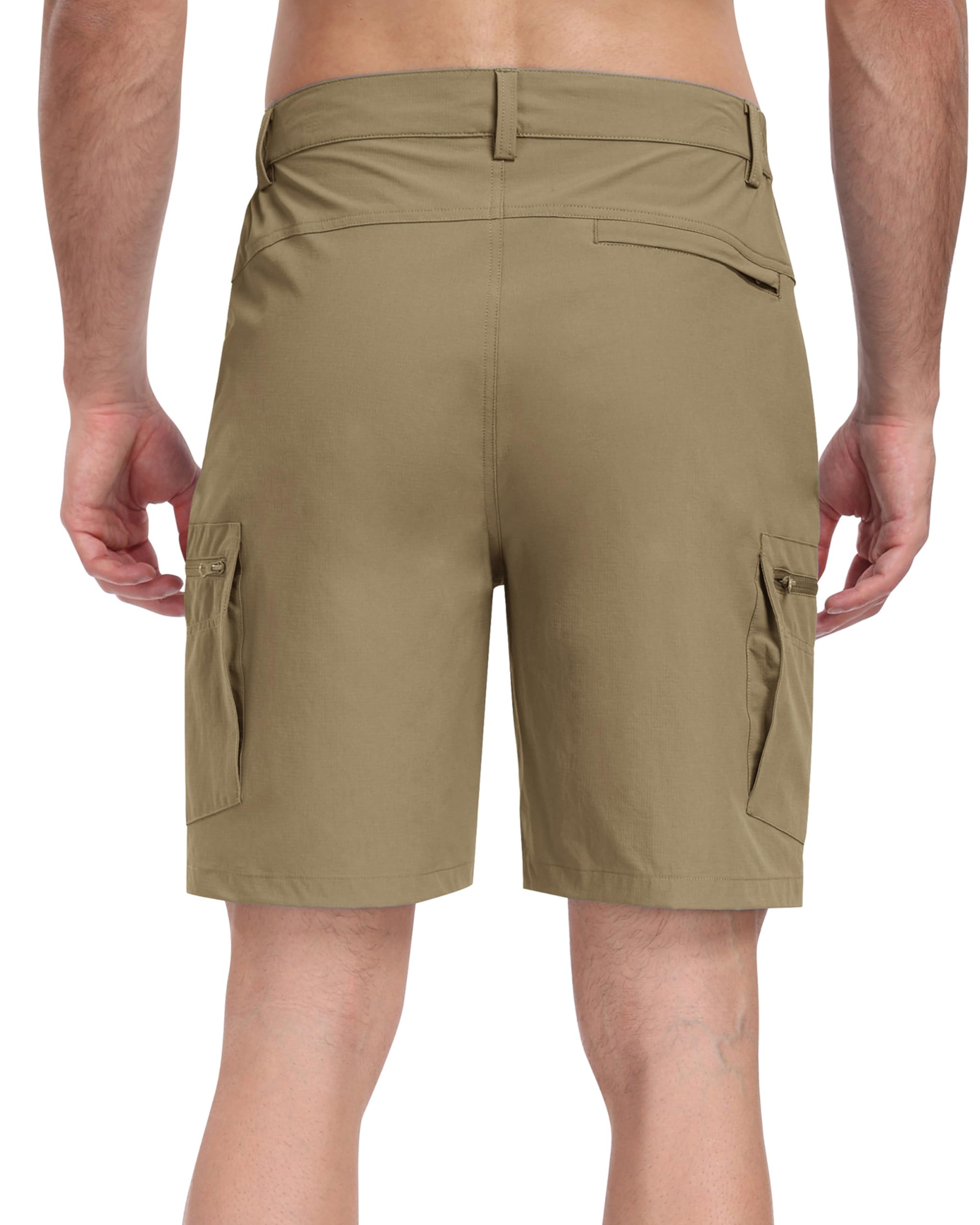 MoFiz Krótkie spodenki męskie, cargo, outdoorowe, na lato, lekkie, szybkoschnące, do golfa, krótkie spodnie trekkingowe, spodnie sportowe, krótkie, z 5 kieszeniami
