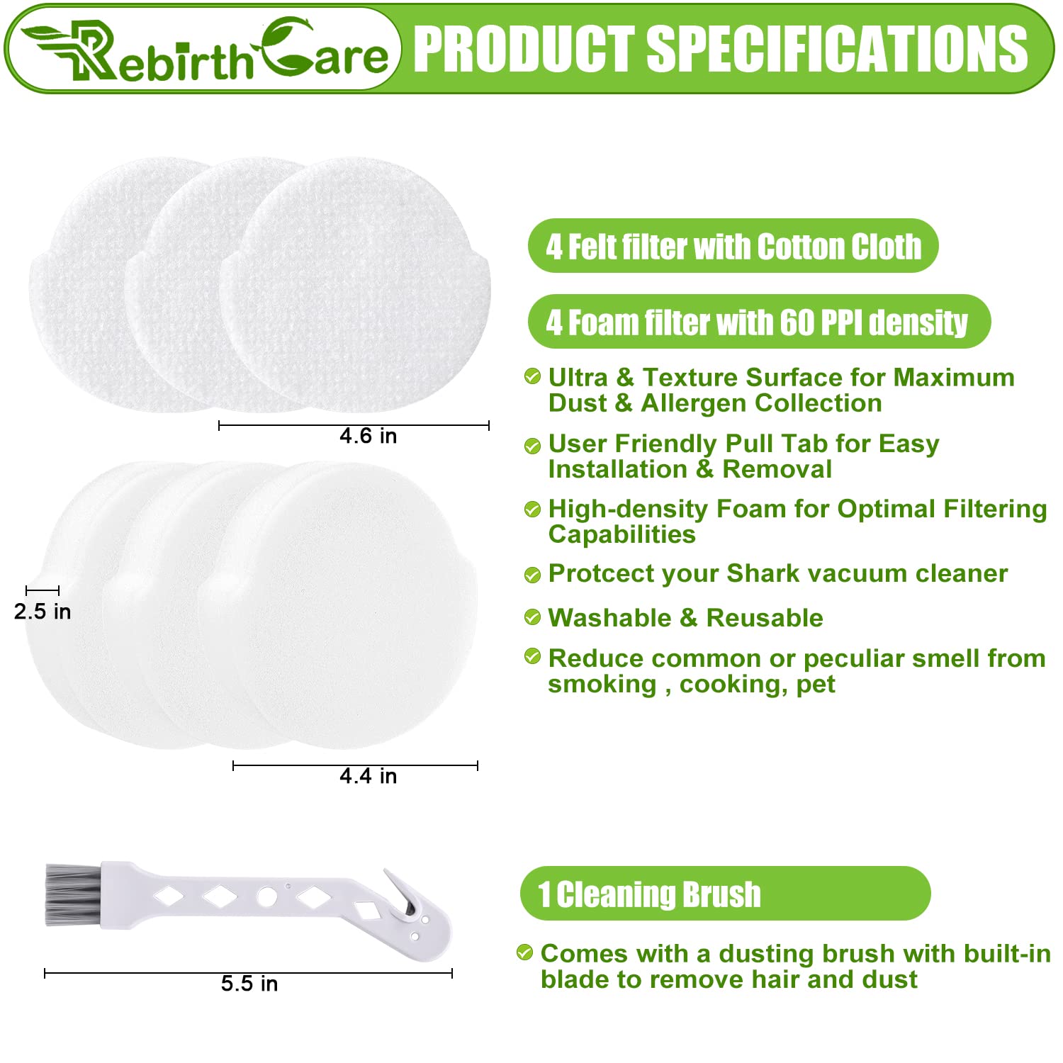 Odashen Replacement Filter For Shark NZ850UK NZ850UKT Upright