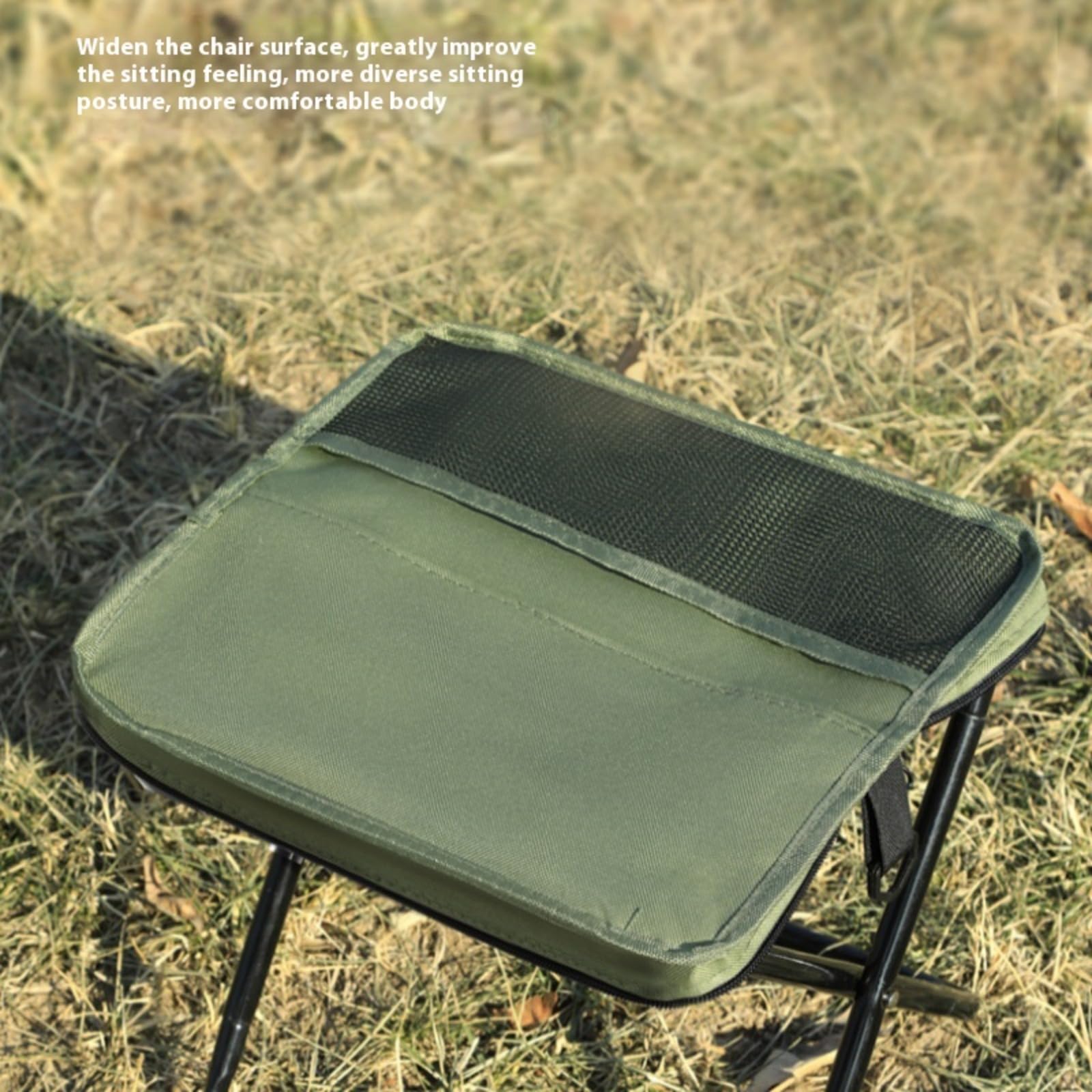 Sgabello Pieghevole Ultra Leggero 0,7 Kg - Portatile Con Moschettone, Supporta 120 Kg, Per Campeggio, Pesca, Picnic - 4