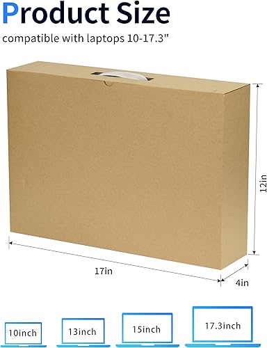 Miniatura 2 de SOUNDANCE Caja para portátil con espuma protectora, funda para portátil hecha a mano, caja de envío de cartón para laptop, caja de correo segura