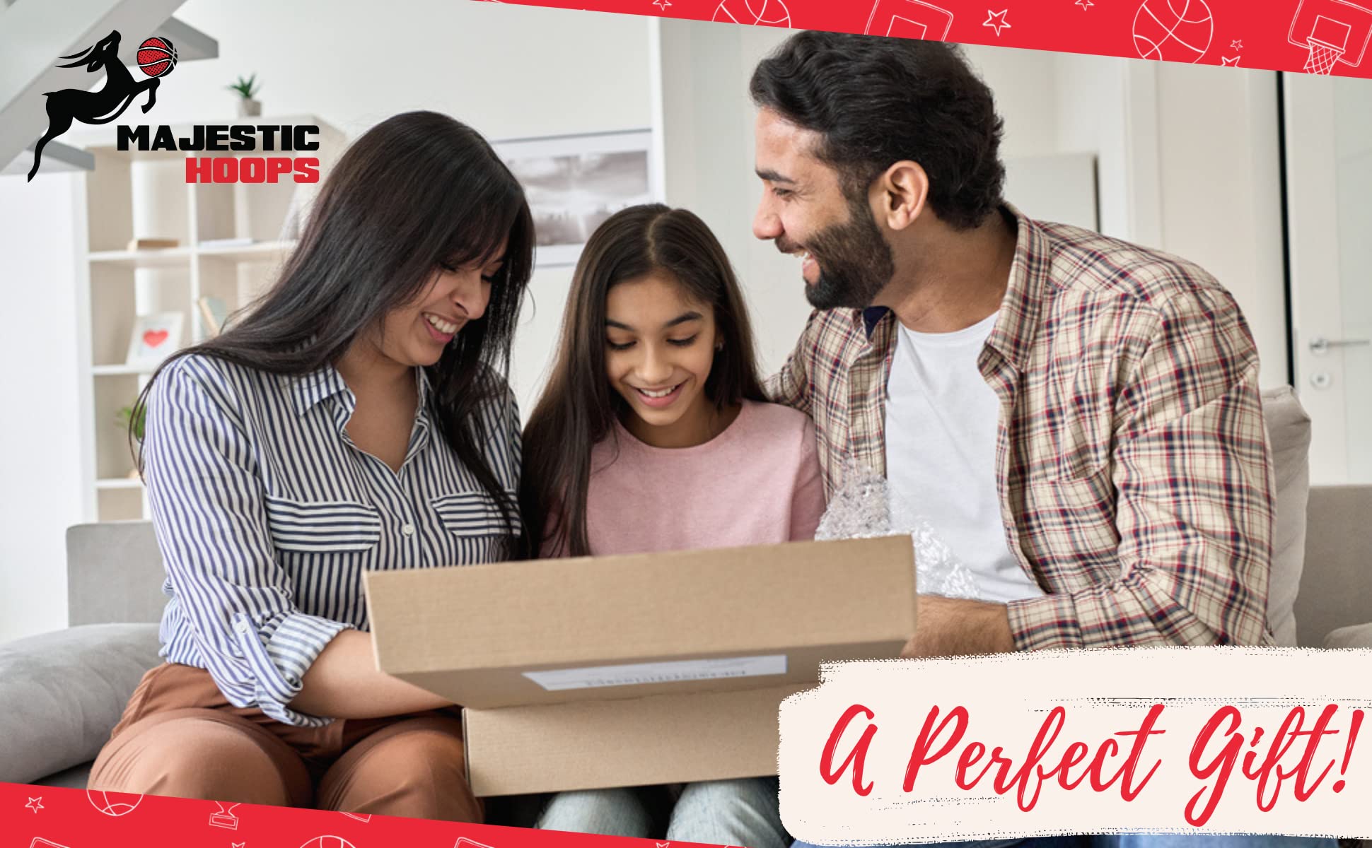 Majestic Hoops Mini Basketball Hoop - Indoor Basketball Hoop - Durable Plastic Basketball Hoop for Kids and Adults - No Assembling - Premium Basketball Game with Ball and Pump - Image 7