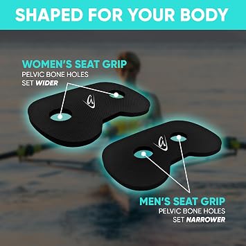 Godfrey Original Rowing Seat Pad for Men & Women - 12 mm Anti-Slip Rower Cushion with Optional Clip for In-Boat, Concept2, Peloton, Hydrow & Water Rowers