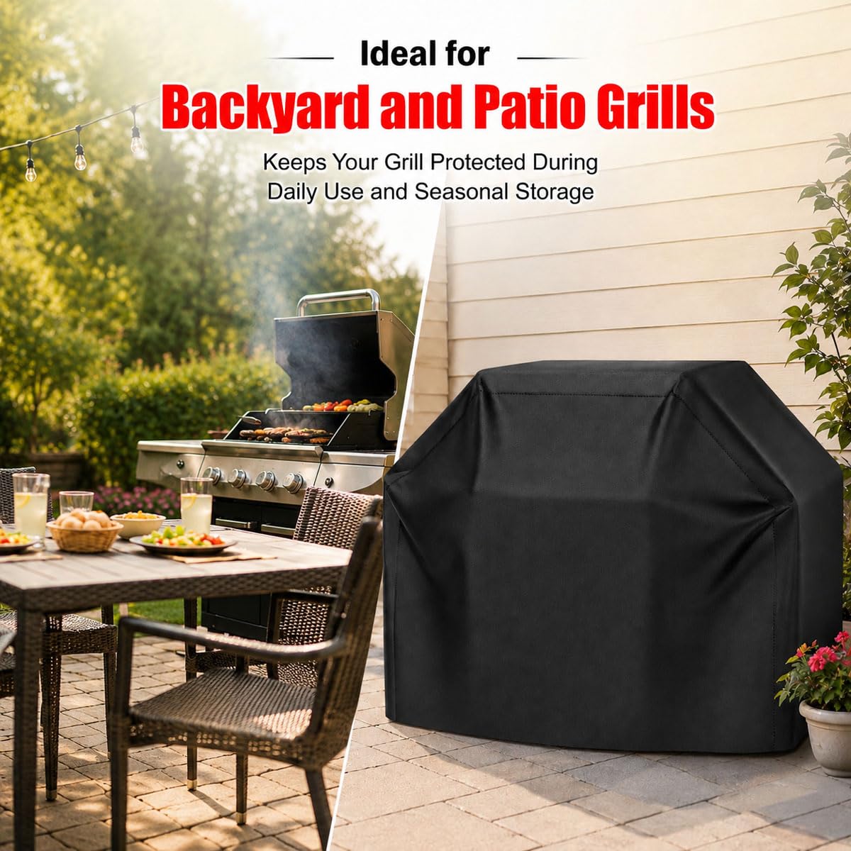 Copertura Barbecue per HENDI Gasgrill Fiesta 800 2021–2026,420D Oxford Impermeabile Telo BBQ Antivento e Anti UV con Cinghie Regolabili e Ventilazione
