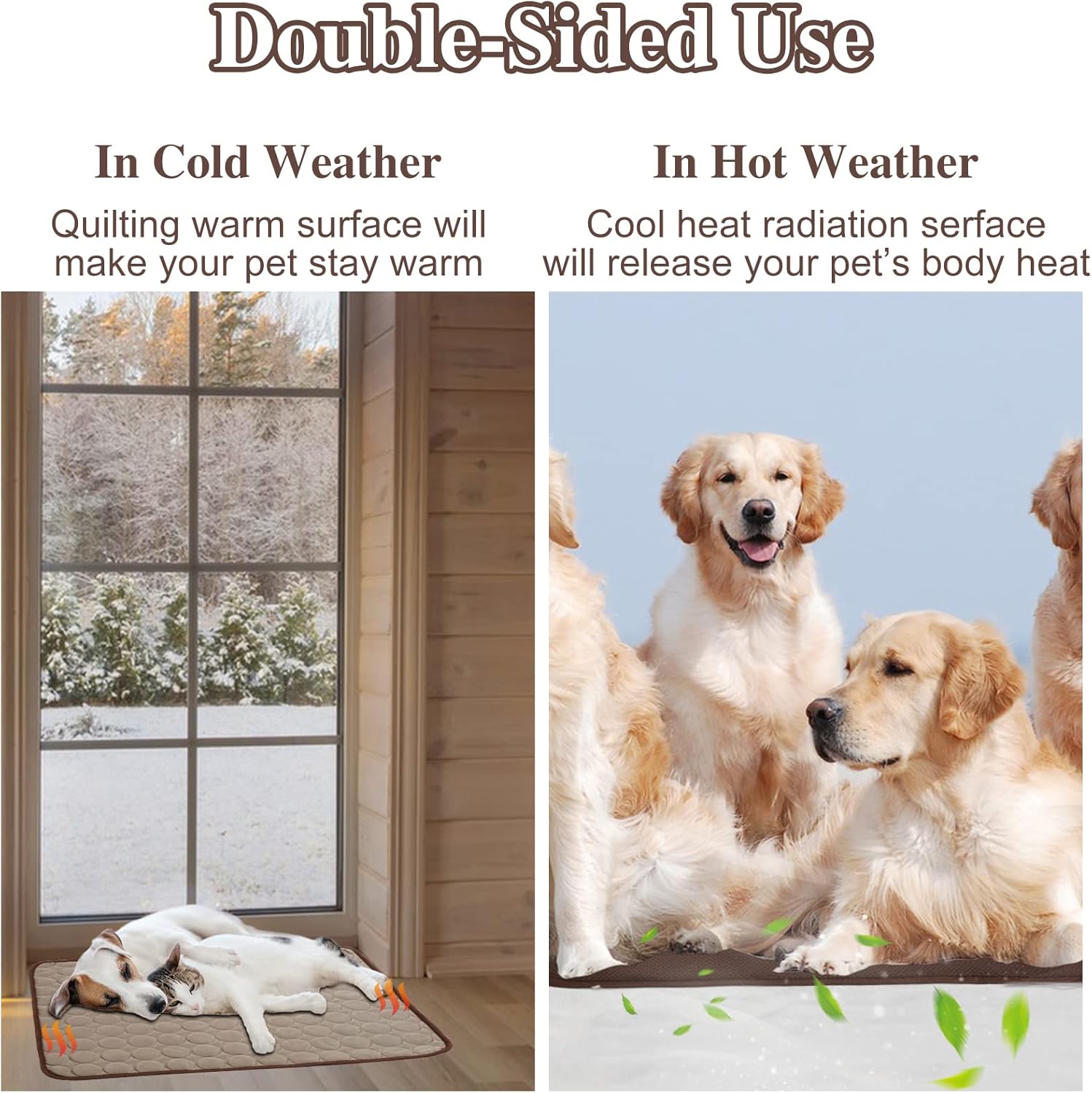 review Pet Cooling Pad for Dog Cat Ice Silk Dog Cooling Mat Soft Dog Cooling Pad Comfortable Cool Mat Pet Pad (Coffee, 21.65 * 27.55Inch)
