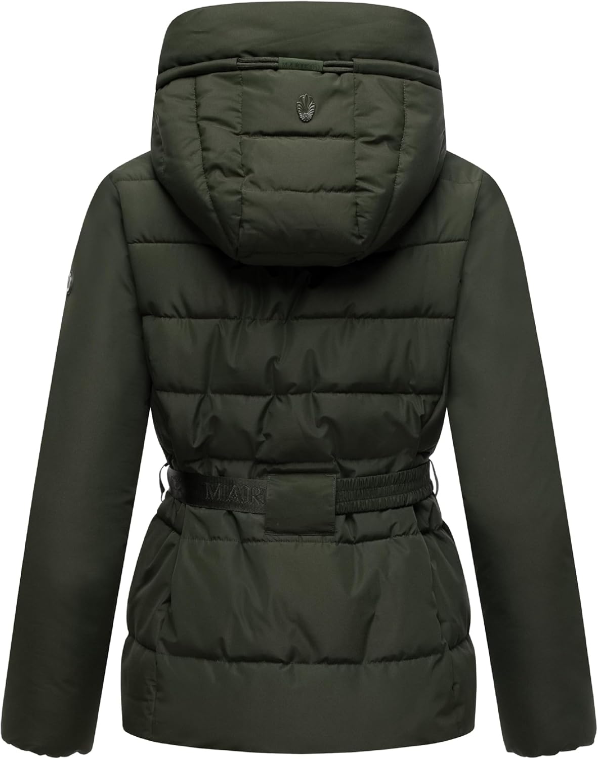 Marikoo Women’s Belted Puffer Jacket with Hood - Quilted Short Coat - Water-Repellent - Himee 16 S-3XL - Image 3