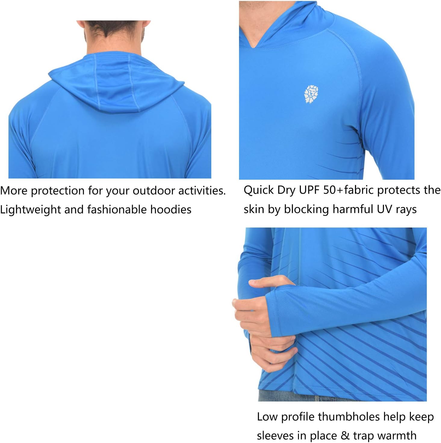 Fishing Shirts for Men Long Sleeve - Sun Protection SPF 50+ UV Tshirt Hoodies