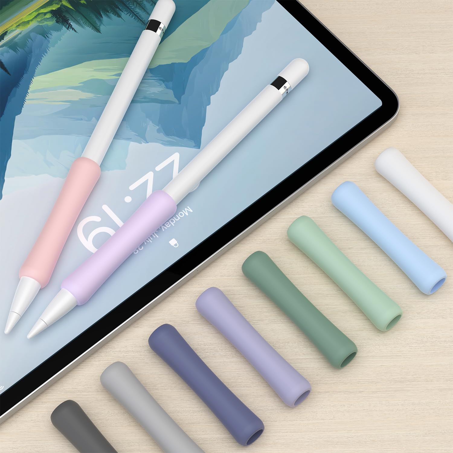 Silikonowy uchwyt kompatybilny z Apple Pencil 1. generacji, Apple Pencil 2. generacji, Apple Pencil Pro i Apple Pencil USB-C ergonomiczny uchwyt (biały/ciemnozielony/ciemnoniebieski/czarny)