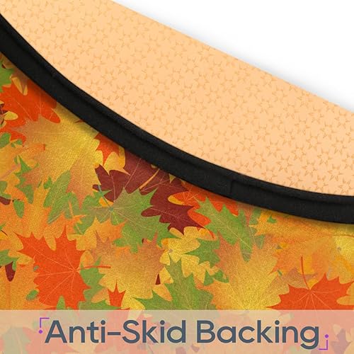 Miniatura 4 de Colorful Autumn Maple Leaves Round Rug, 3 Ft Washable Soft Circular Floor Mat, Non Slip Low Pile Area Rugs for Kids Room Bedroom Bathroom Laundry