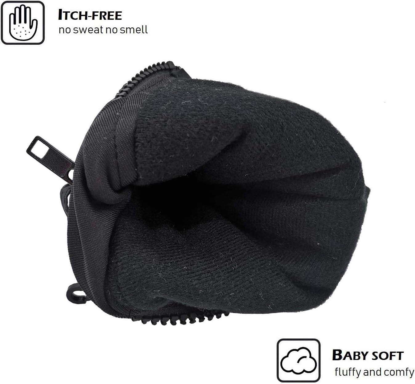 HIGHCAMP Kids Long Cuff Winter Snow Ski Mitten with Zipper Waterproof Gloves for Toddler Boys Girls - Image 6