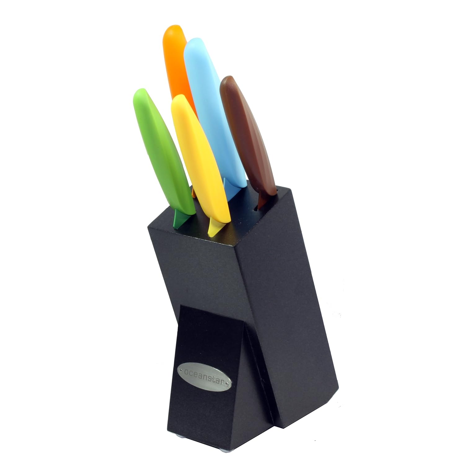 Oceanstar KS1217 Non-Stick Coating knife set with Block Elegant Black 6-Piece