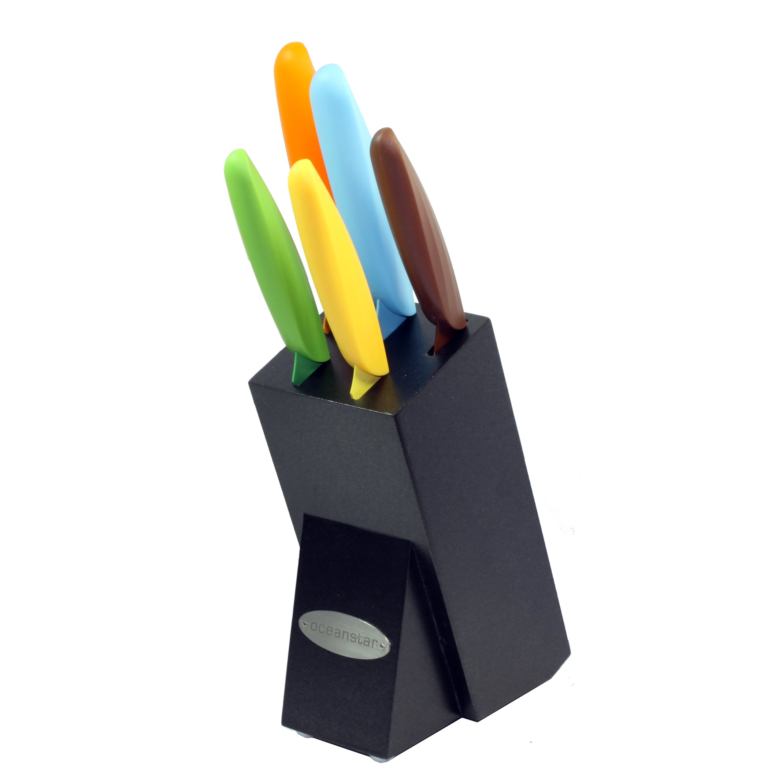 Oceanstar KS1217 Non-Stick Coating knife set with Block Elegant Black 6-Piece