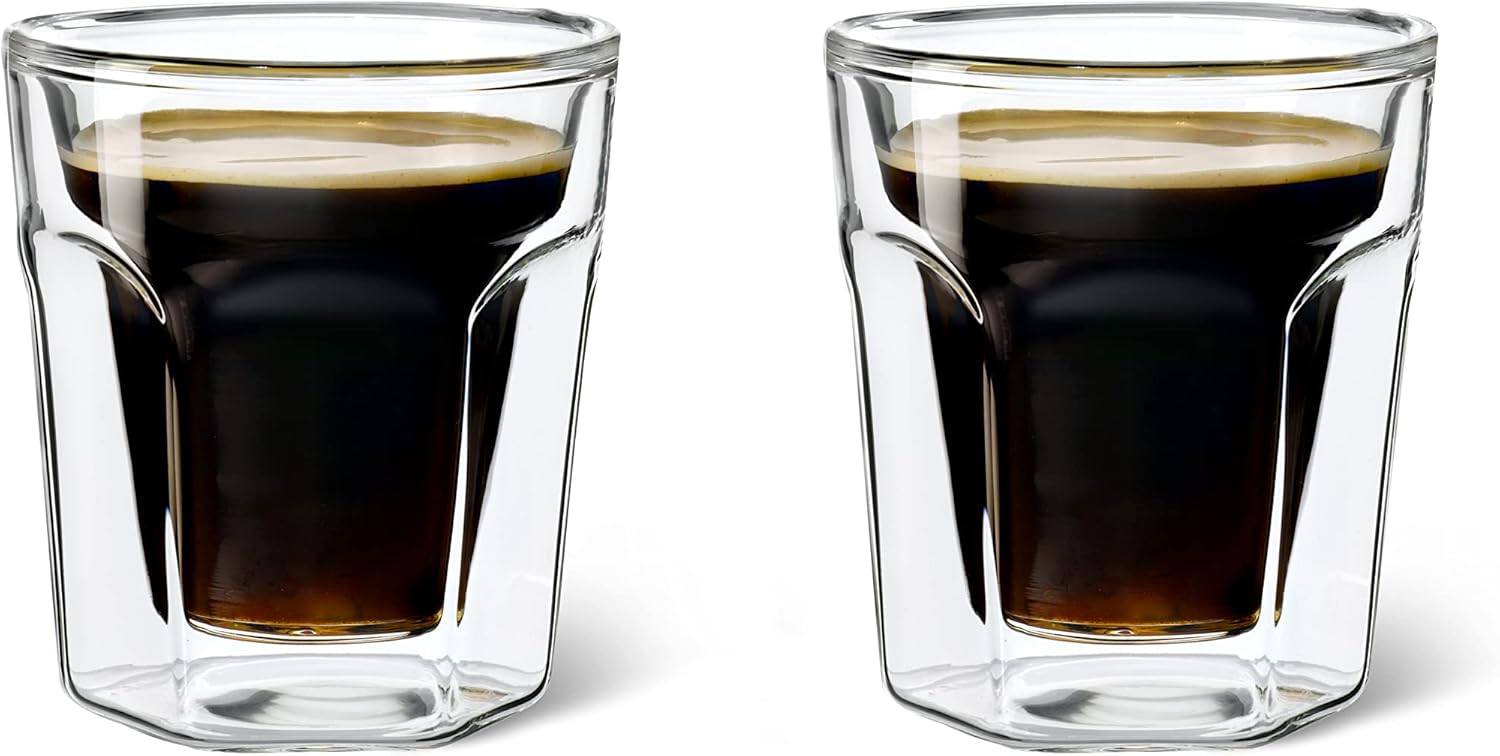 Leopold Vienna Double Walled Glass Espresso, 6.4 x 6.4 x 7.1 cm