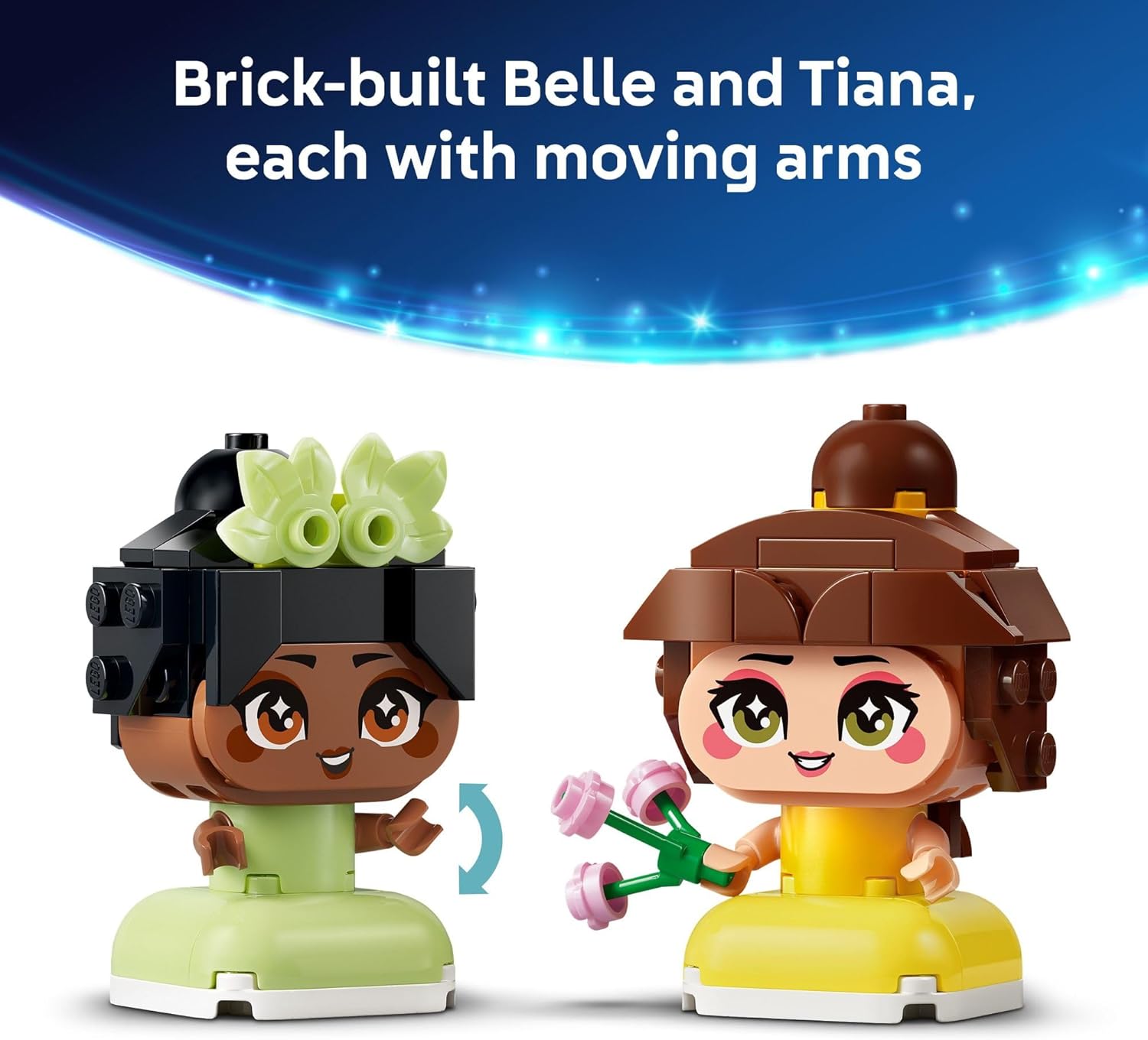 LEGO Disney Princess Mini Belle & Tiana with Castle Building Toy - Princess Toy Figures & Playset for Girls & Boys, Ages 5+ - Gift for Birthday - 43291