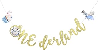 Alice in Onederland banner，First Birthday Decor，1st Birthday Banner for Alice in Onederland