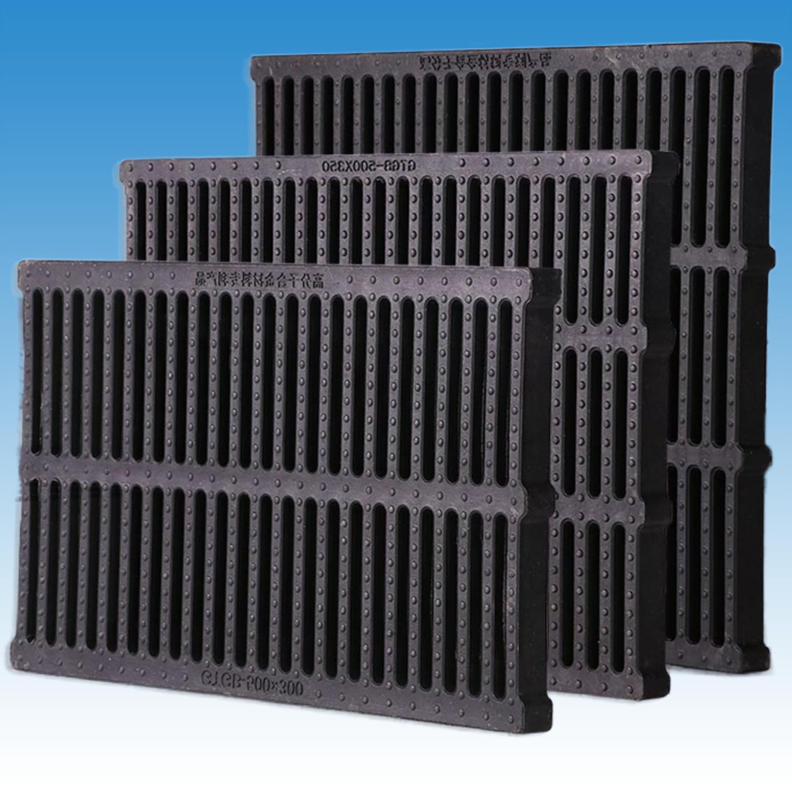 Drain Grate Covers - Polymer Plastic Outdoor Drainage Grates for Patio and Garden, 500mm x 150mm x 20mm