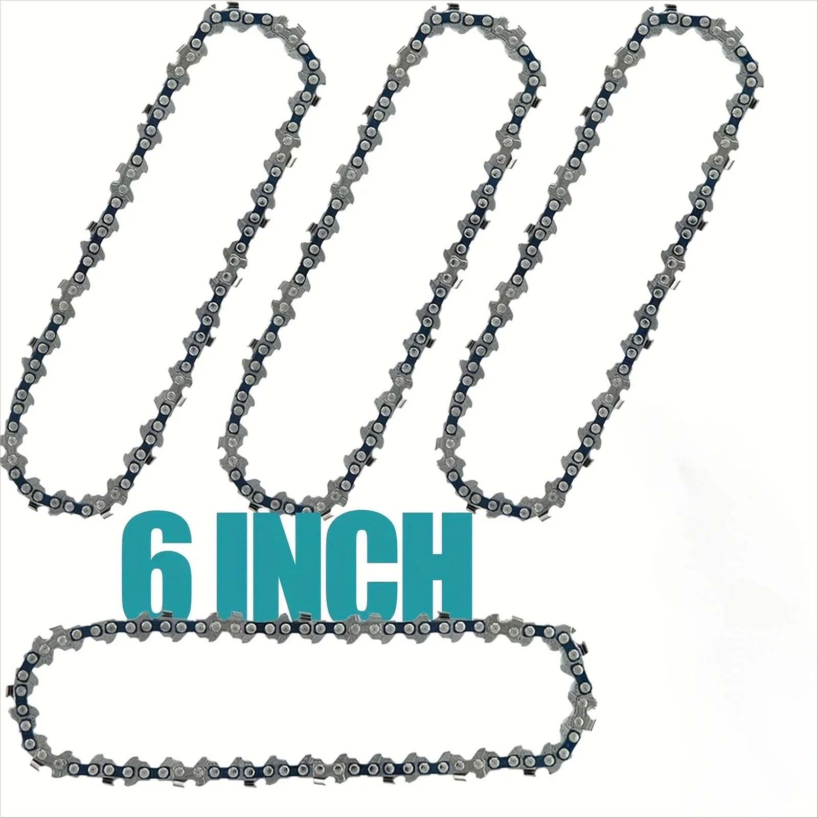 Carpintería 4 piezas de 6 pulgadas, para Mini, reemplazo cadena motosierra para cadenas portátiles Ed para recortar y cortar madera Reemplazo de cadena de corte de motosierra.