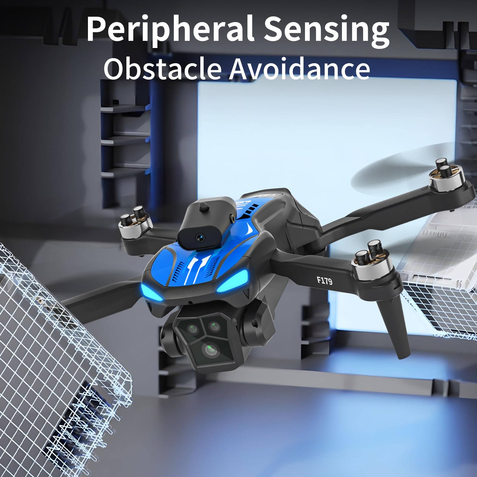 Drone FPV con Telecamera 1080P per Adulti Principianti,Schermo LCD da 2.8" Telecomando,Drone Quadricottero Evitamento Ostacoli,Controllo della Gravità Tramite Gesto,Mantenimento Dell'altitudine