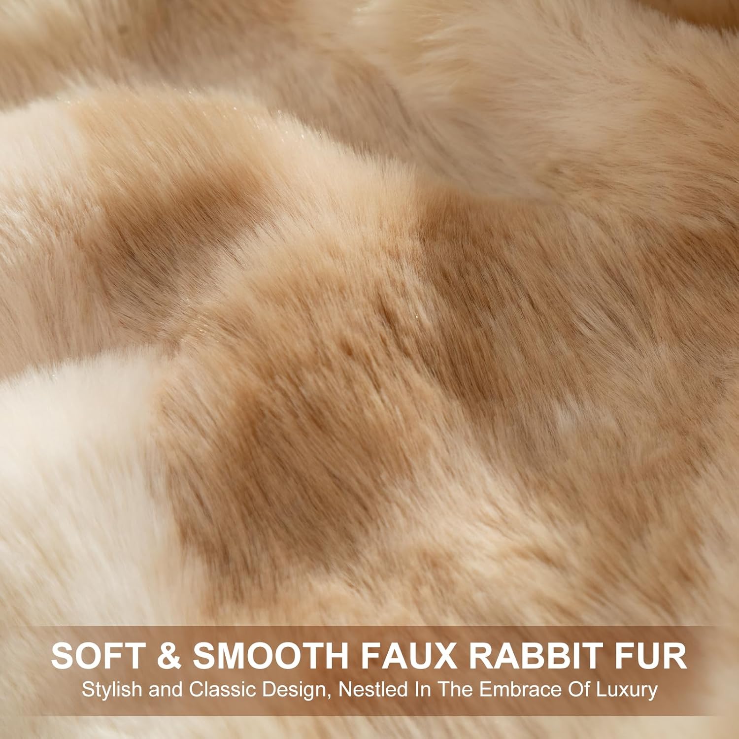 Faux Fur Electric Blanket King Size 100"X90" - Bubble Faux Fur Heated Blanket Fluffy Soft Thick with 6 Heating Levels & 10 hrs Timer Settings, Washable & ETL Certified for Bed, Tie-Dye Beige - Image 3
