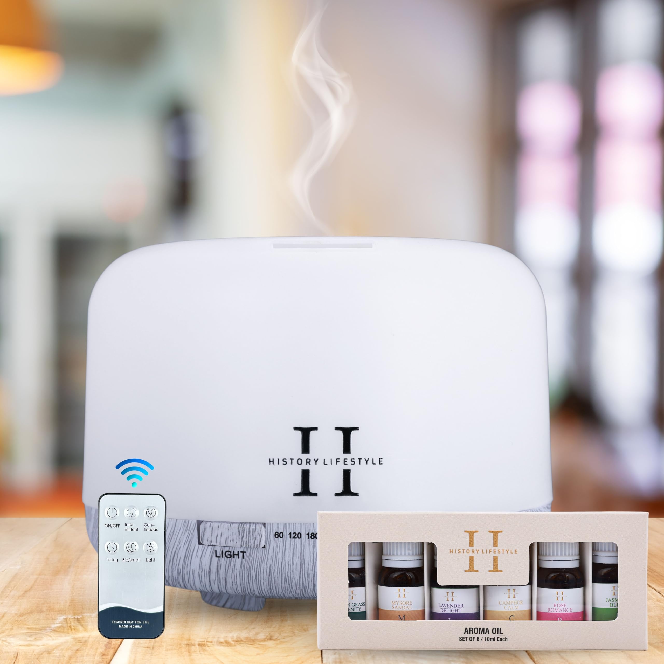 History Lifestyle 500ml Premium 5 in 1 Essential Oil Diffuser for Home Fragrance with Free Aroma Oil Set, Ultrasonic Aromatherapy Humidifier, Air Purifier, Air Freshener (White Wood) (B0DFM1SWGC) Amazon Price History, Amazon Price Tracker