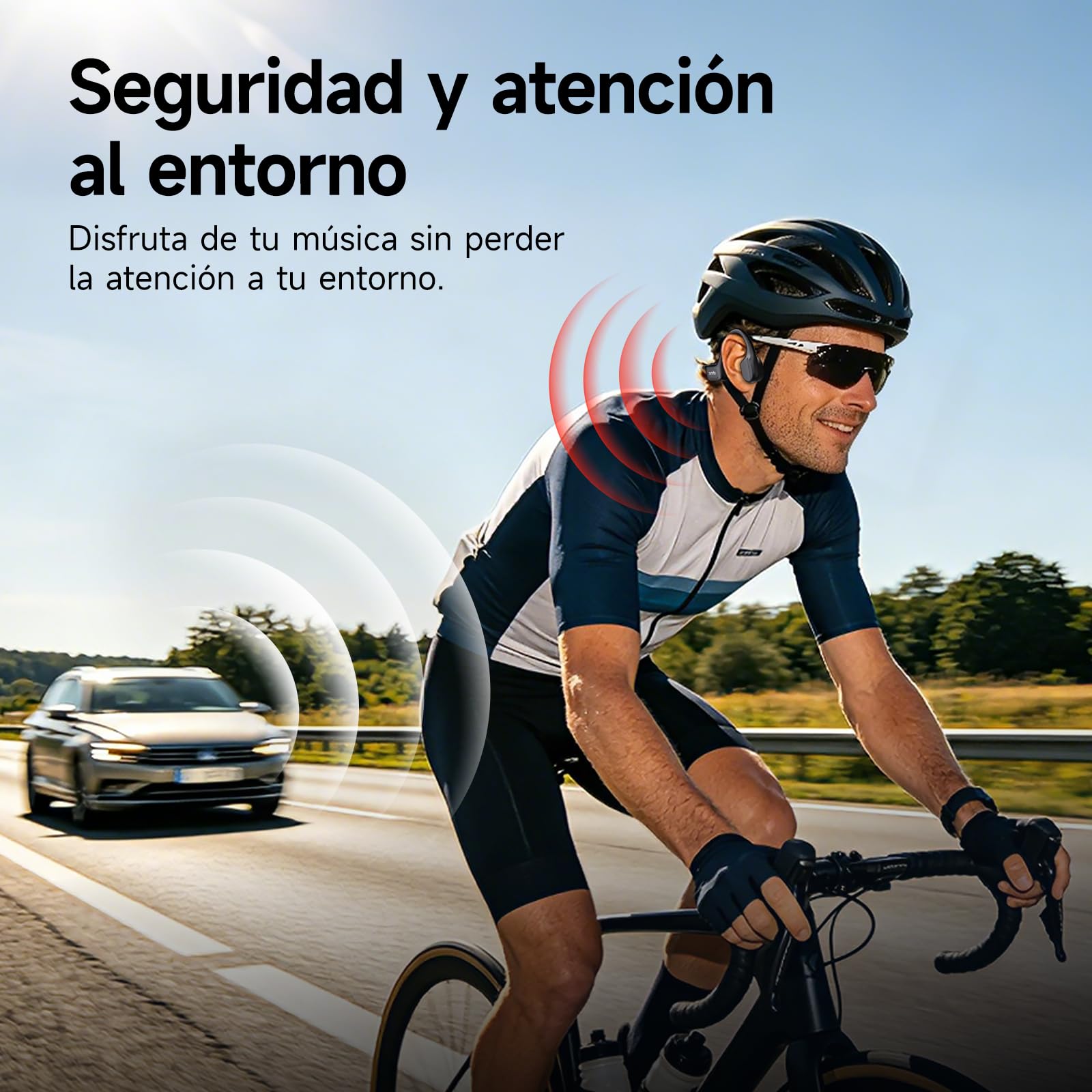Auriculares Conduccion Osea Bluetooth 6.1 – Cascos Conduccion Osea Inalambricos con Micrófono, IPX7 Resistente al Agua Auriculares Oseos para Running Ciclismo Fitness
