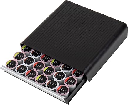 Mind Reader Single Serve Coffee Pod Drawer for 36 Pods, Countertop Organizer, Coffee Station Base, Black