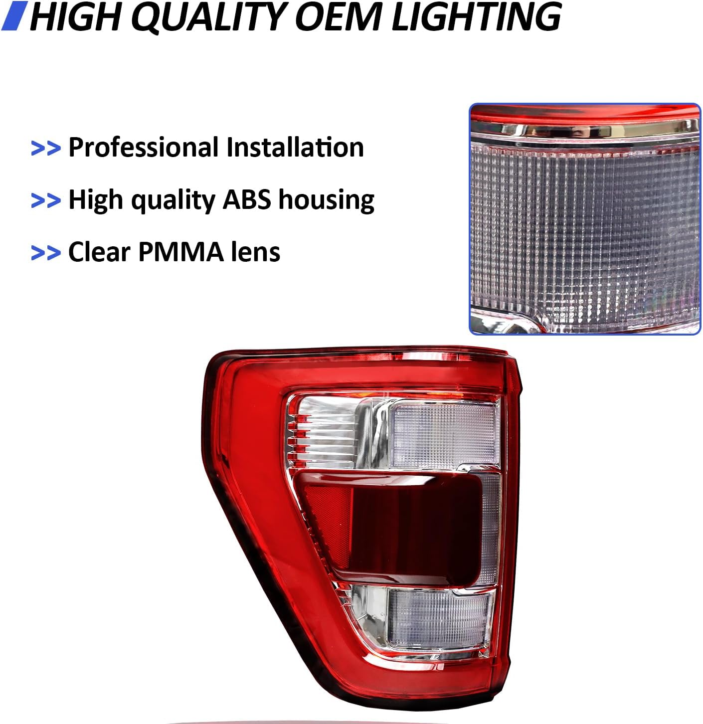 ‎LED Tail Light Fit For 2021 2022 2023 Ford F150 F-150,Right Passenger Side Taillights with Blind Spot LED Rear Brake Lamp Assembly Replace ML3Z13404D