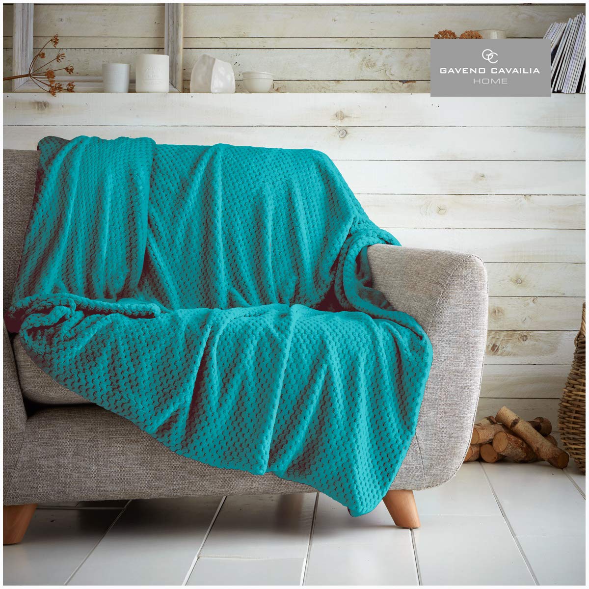 Teddy Soft Throw, Fluffy Blankets For Sofas OR Settees, Luxury Sofa Throws, Teal, 150X200 Cm