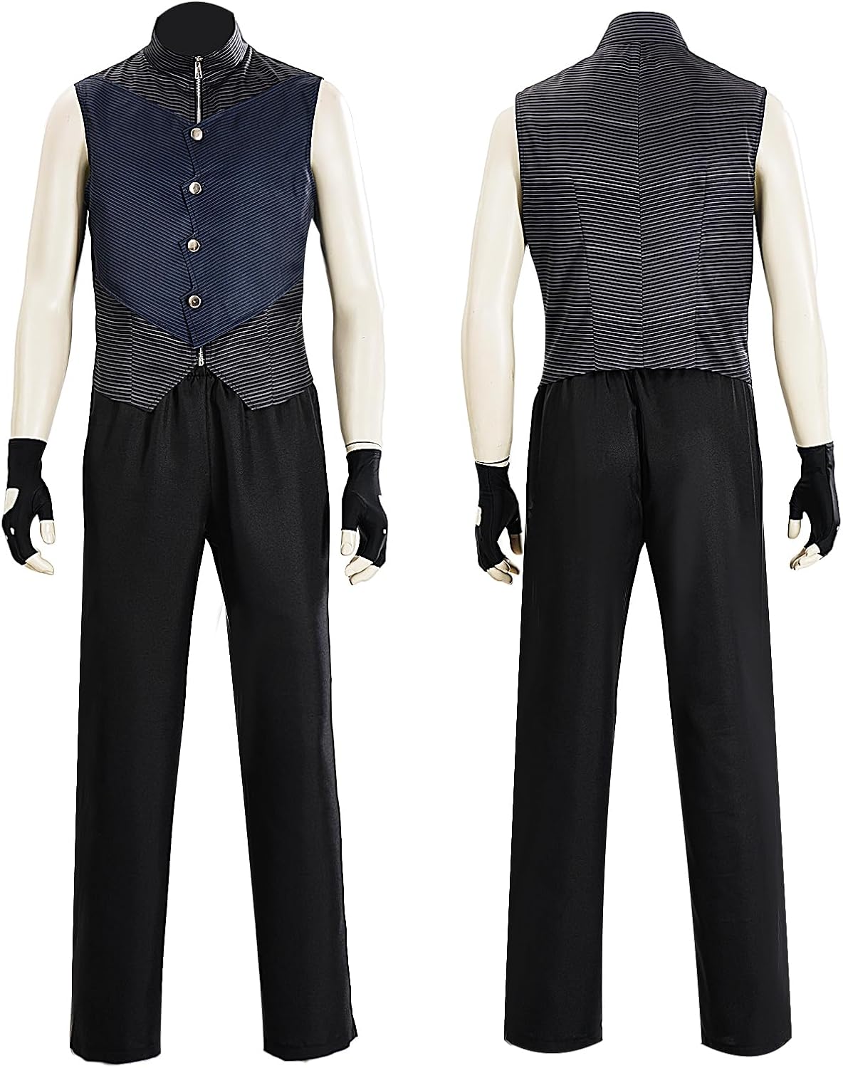 Mens Cosplay Costume Devil Trench Coat Jacket Shirt Pants Gloves Outfit for Halloween